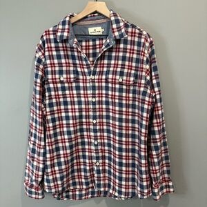 The Normal Brand Plaid Button-Down Shirt in Red, Blue & White XLT
